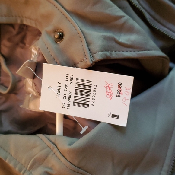 Grey Faux Leather Jacket - Picture 5 of 8